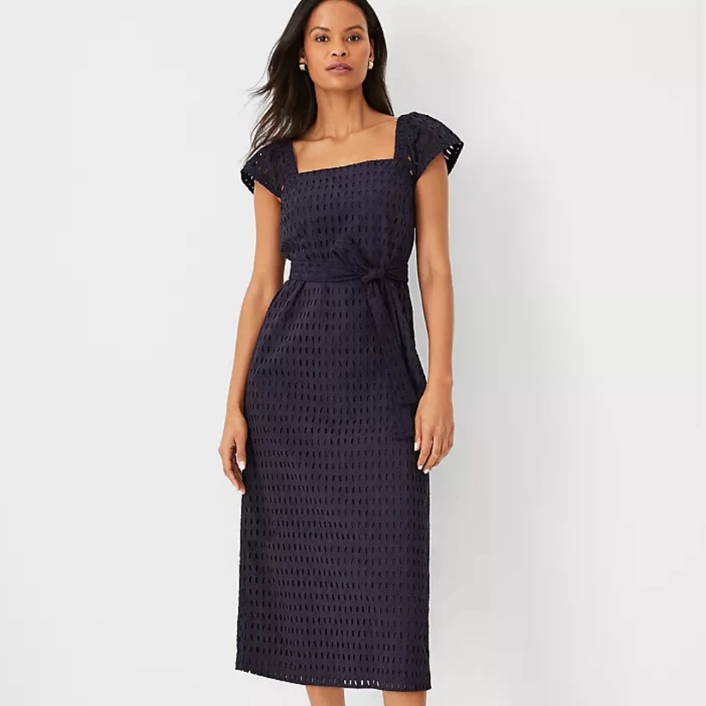 AT NWOT Eyelet Midi Dress